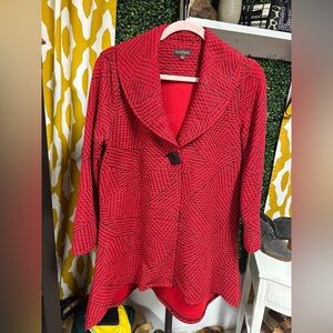 Multiples Red and Black Striped Jacket